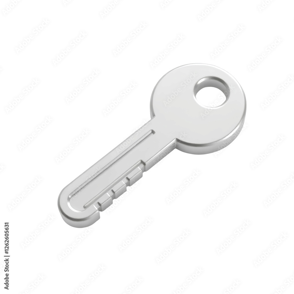 realistic silver key with a circular hole, high quality png isolated on transparent background realistic silver key with a circular hole, high quality png isolated on transparent background