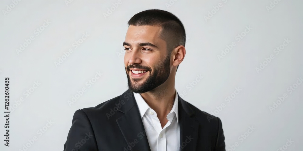 Man with Beard in a Black Suit, Friendly and Confident Corporate Headshot Man with Beard in a Black Suit, Friendly and Confident Corporate Headshot