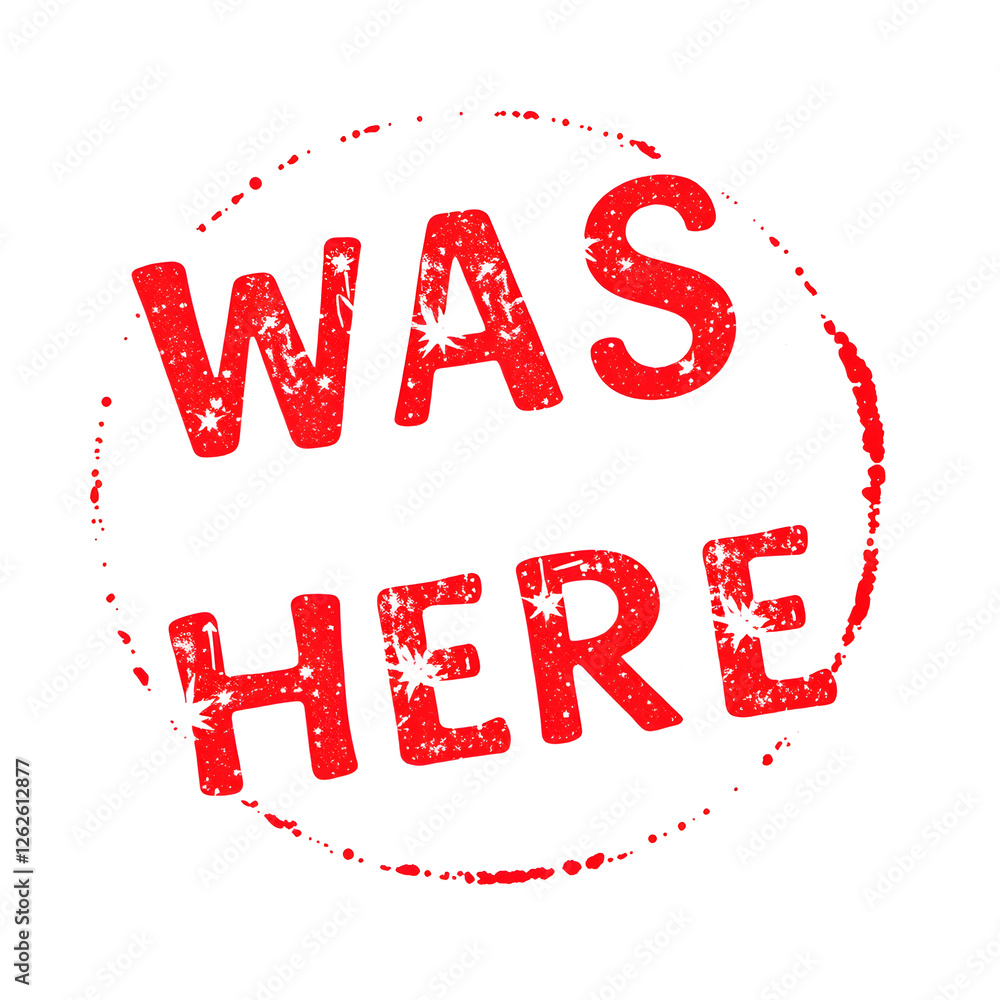 Was Here text stamp red rubber stamp on white background. Generative AI Was Here text stamp red rubber stamp on white background. Generative AI