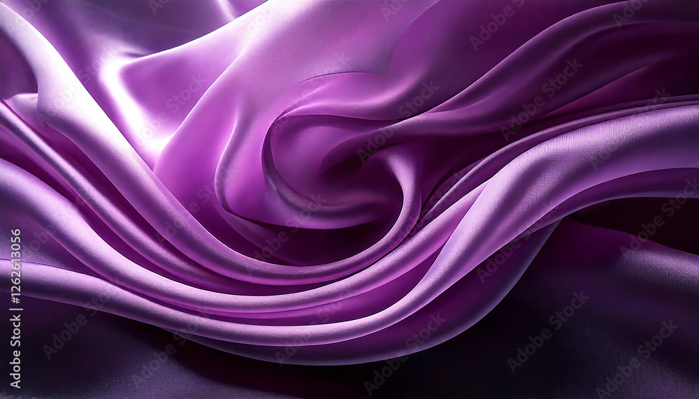Obraz premium A delicate violet silk fabric suspended in an elegant wave