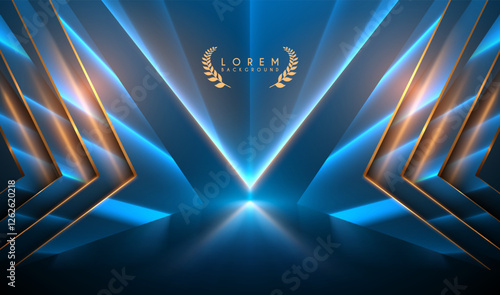Blue and gold shapes background