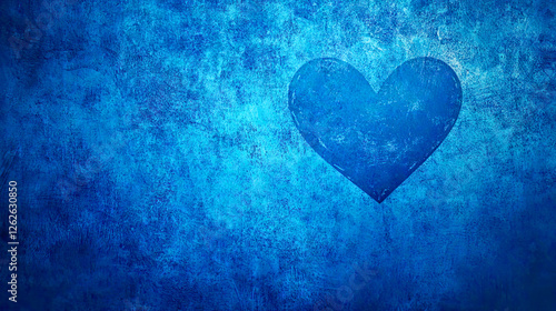 Textured blue background with heart shape