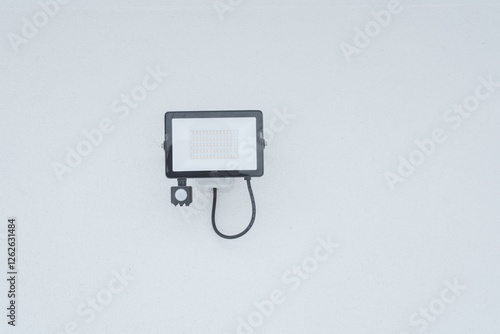 Modern outdoor LED floodlight with motion sensor