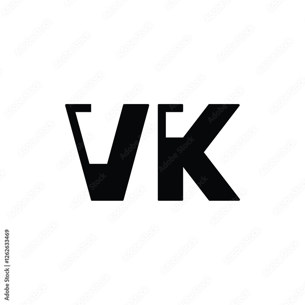 VK monogram logo design letter text name symbol monochrome logotype alphabet character simple logo VK monogram logo design letter text name symbol monochrome logotype alphabet character simple logo
