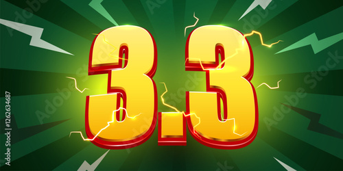 3.3 discount flash sale background. Vector illustration for shopping day, online shopping, special Offer coupon, voucher, banner template, websites, social media advertising. Vector illustration