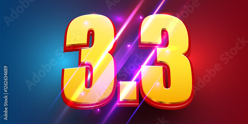 3.3 discount flash sale background. Vector illustration for shopping day, online shopping, special Offer coupon, voucher, banner template, websites, social media advertising. Vector illustration