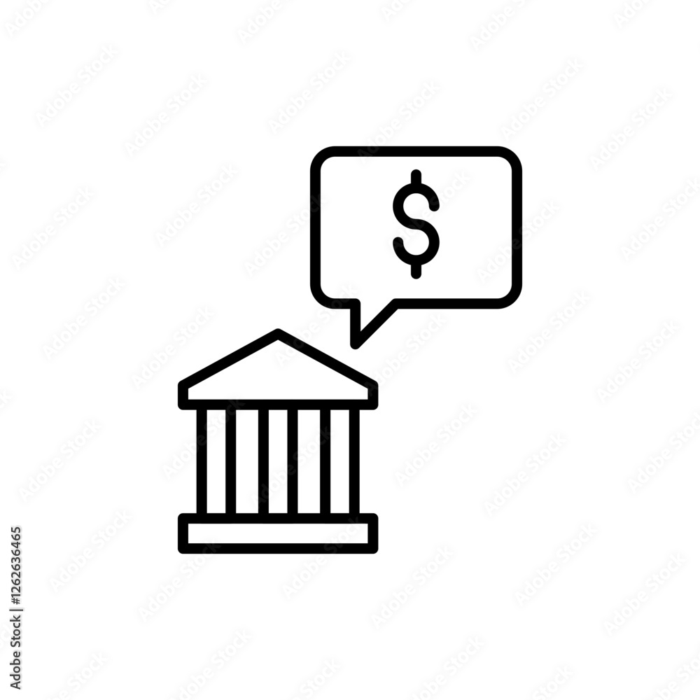 Fototapeta premium Bank transfer outline icons, minimalist vector illustration ,simple transparent graphic element .Isolated on white background
