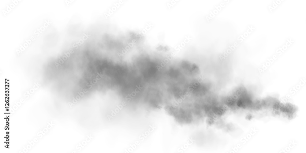 Obraz premium Bright black Smoke Cloud Illustration. Fantastic black smoke. Magic smoke. Smog cloud on podium or stage. Fog vapor over ground or water surface, magic haze. Magic smoke, magic fog, black steam. PNG. 