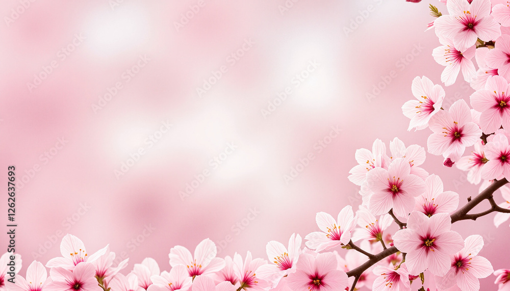 Delicate cherry blossoms in full bloom against a soft pastel background, serene aesthetic Delicate cherry blossoms in full bloom against a soft pastel background, serene aesthetic