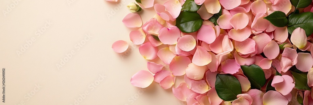 Obraz premium Elegant Floating petals and glowing bokeh lights in soft pastel shades resembling a dreamy spring breeze romantic and fresh 