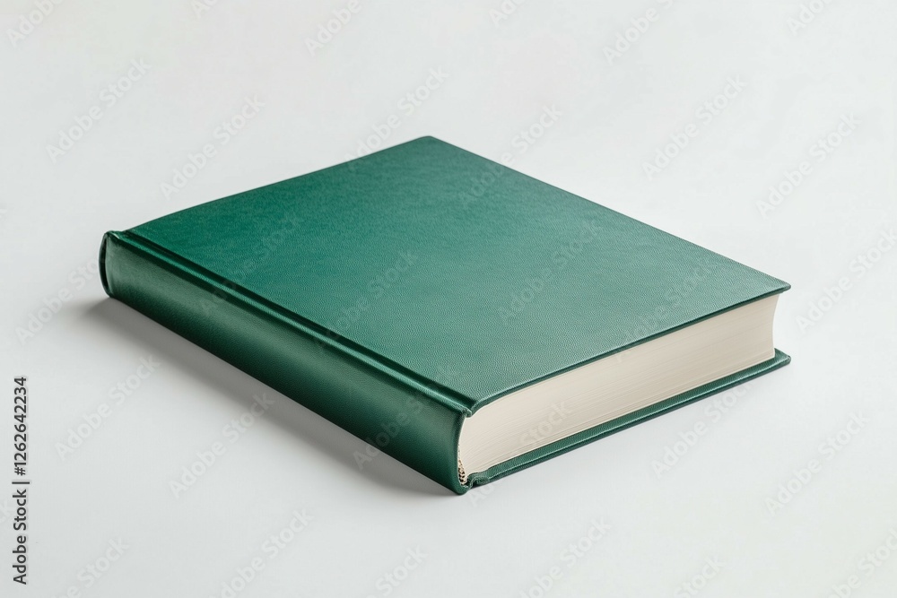 a green cover book on isolated white background a green cover book on isolated white background