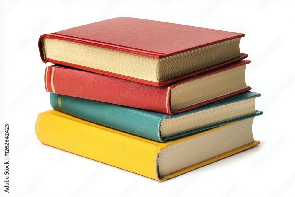 colorful books cover on isolated white background colorful books cover on isolated white background