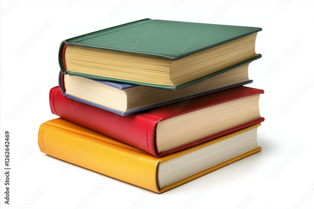 colorful books cover on isolated white background colorful books cover on isolated white background
