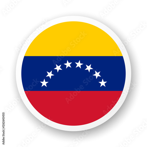 Flag of Venezuela icon. Round vector element with shadow. Best for mobile apps, UI and web design. Free Download Flag of Venezuela icon. Round vector element with shadow. Best for mobile apps, UI and web design. - GFXLoad