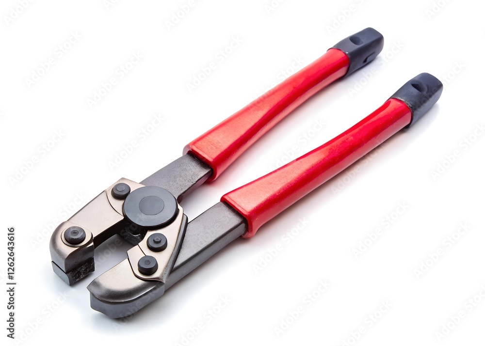 a red bolt cutter isolated on a white background a red bolt cutter isolated on a white background
