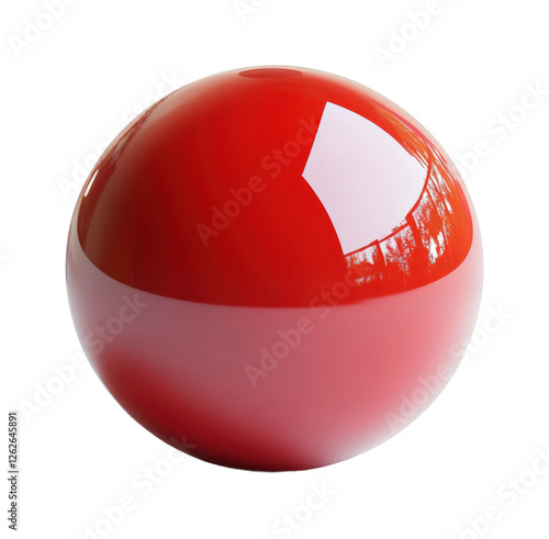 Shiny red sphere still life isolated on transparent background