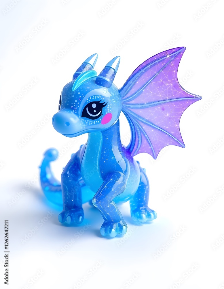 Adorable Blue Dragon Toy Figurine: Sparkling Wings and Galaxy Design Adorable Blue Dragon Toy Figurine: Sparkling Wings and Galaxy Design
