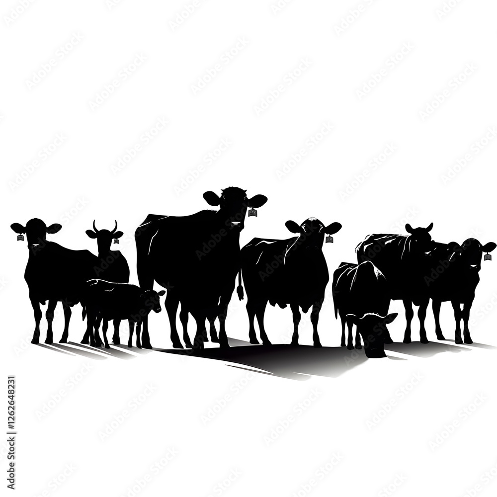 Obraz premium cattle silhouette