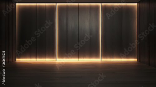 Modern Minimalist Interior with Warm Lighting