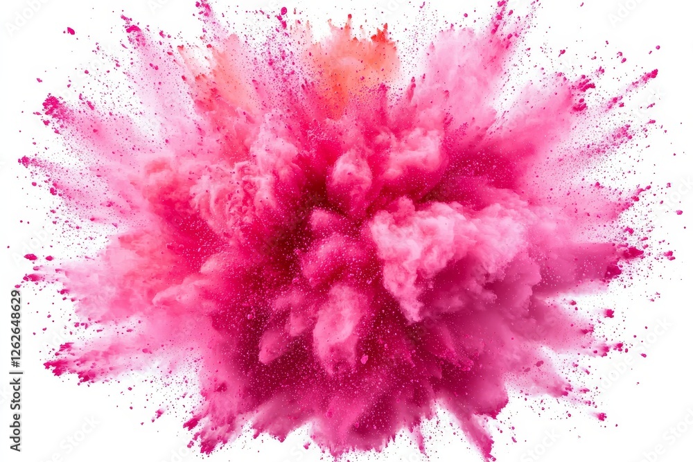 Isolated on its background, a wavy swirl of pink rose gold glitter dust is bathed in a glowing, pink, shiny light that splashes and flows, perfect for a festive celebration Isolated on its background, a wavy swirl of pink rose gold glitter dust is bathed in a glowing, pink, shiny light that splashes and flows, perfect for a festive celebration