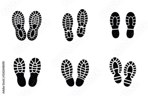 Obraz na plátně Shoe soles silhouettes collection