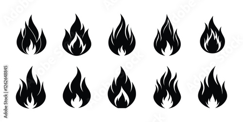Fototapeta Fire icon set