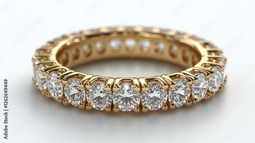 Gold diamond eternity ring, studio shot Gold diamond eternity ring, studio shot