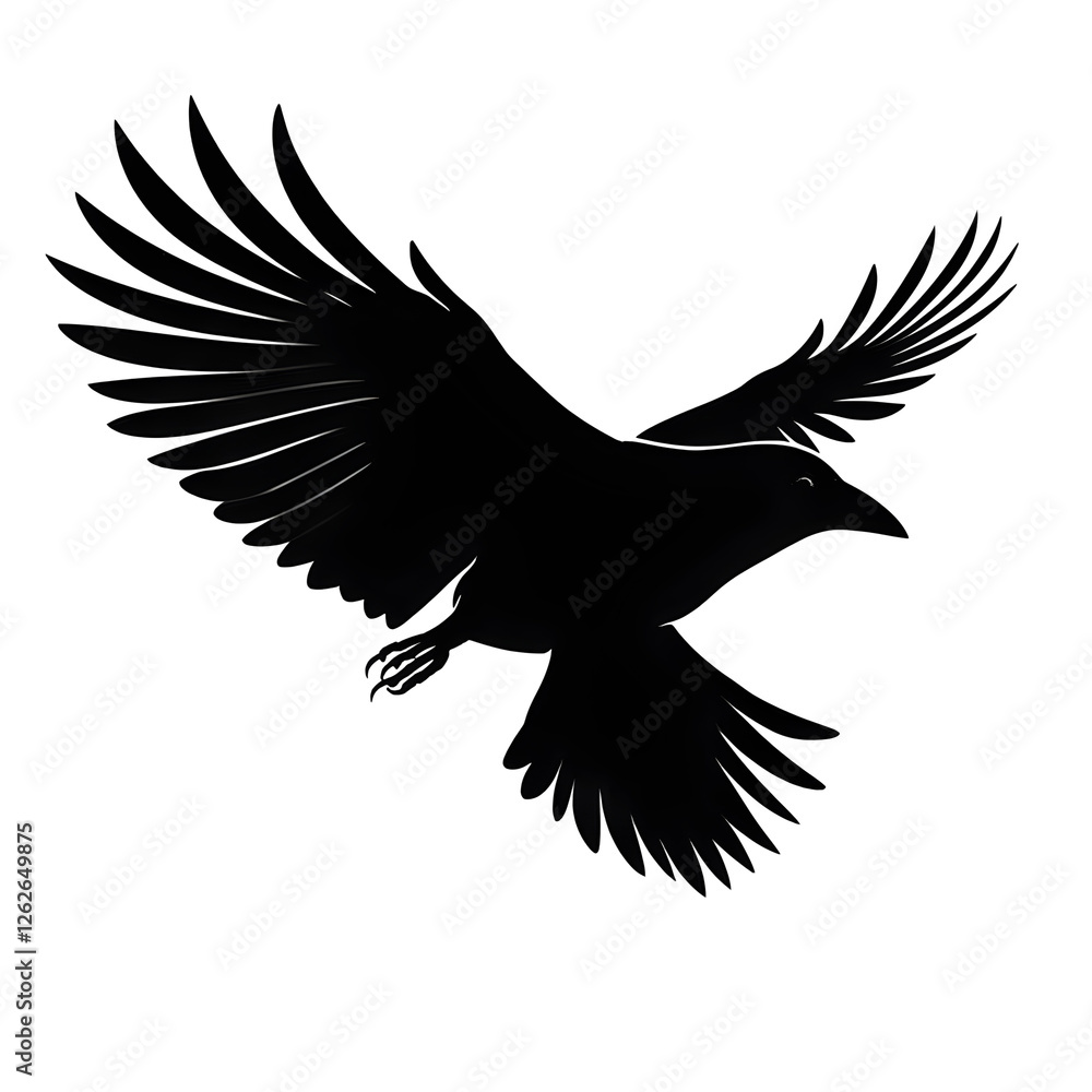 Fototapeta premium raven flying silhouette