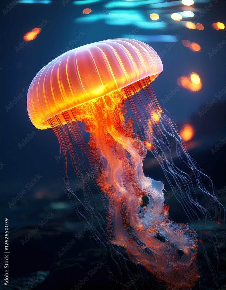 Fototapeta premium Photography Underwater Jelly Fish | Jellyfish Background | Jellyfish Wallpaper | Mobile Wallpaper 