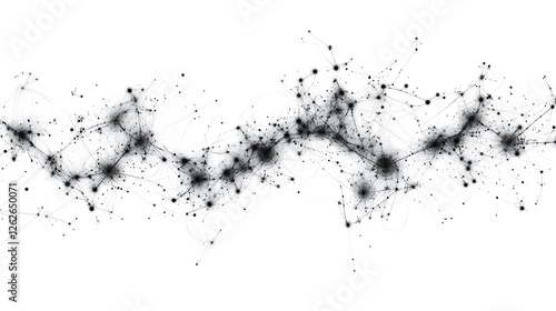 Wallpaper Mural Abstract Network of Points and Lines with Dark Clusters on a White Background Intricate Design Torontodigital.ca