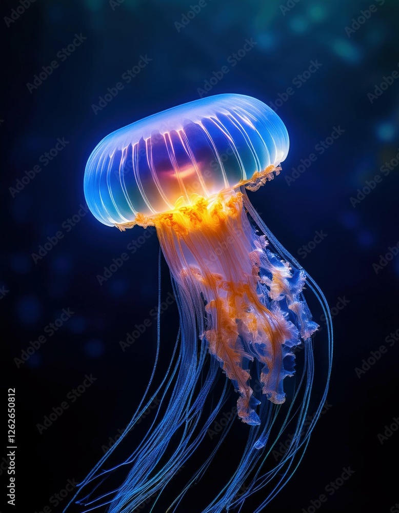 Fototapeta premium Photography Underwater Jelly Fish | Jellyfish Background | Jellyfish Wallpaper | Mobile Wallpaper 