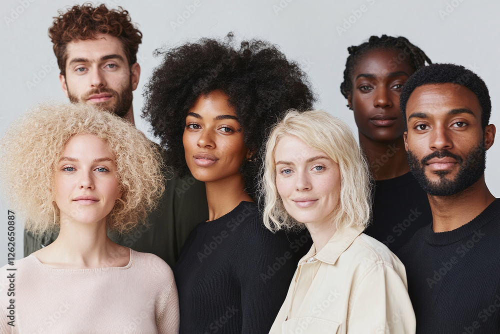 Fototapeta premium A diverse group of people standing together and are happy to be in one community.