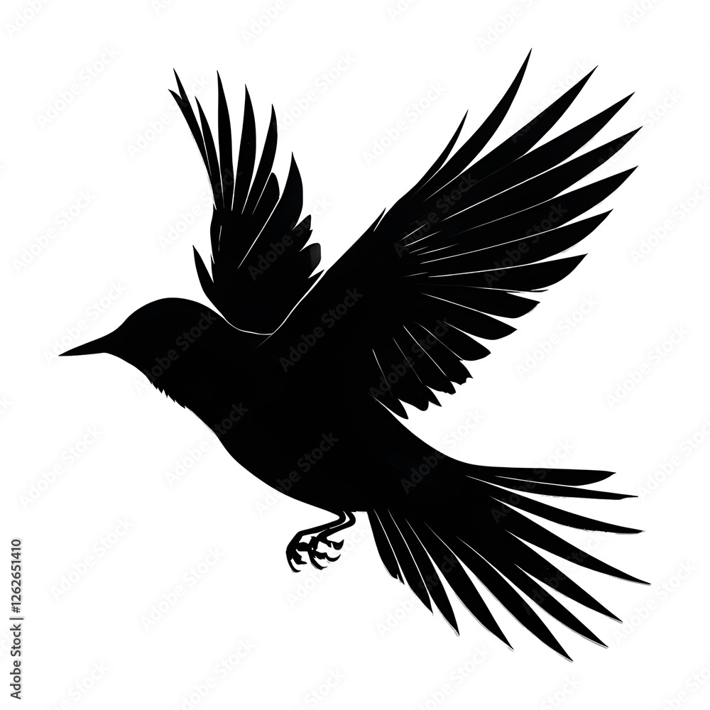 Fototapeta premium Bird Silhouette Isolated on Transparent Background 