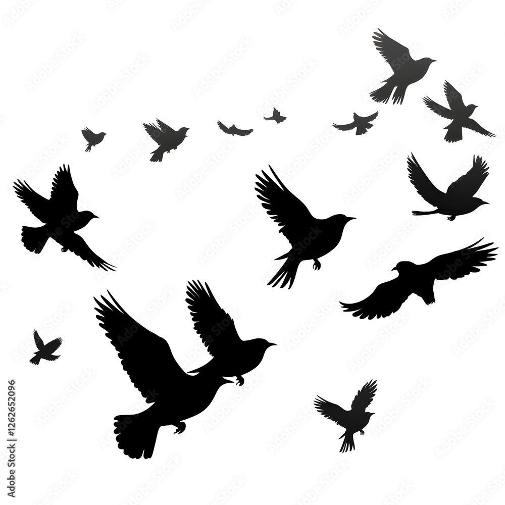 Obraz premium birds flight silhouette