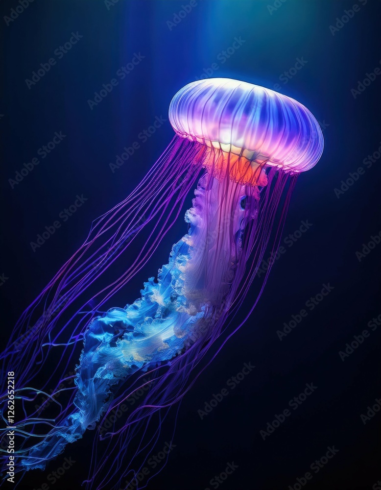 Fototapeta premium Photography Underwater Jelly Fish | Jellyfish Background | Jellyfish Wallpaper | Mobile Wallpaper 