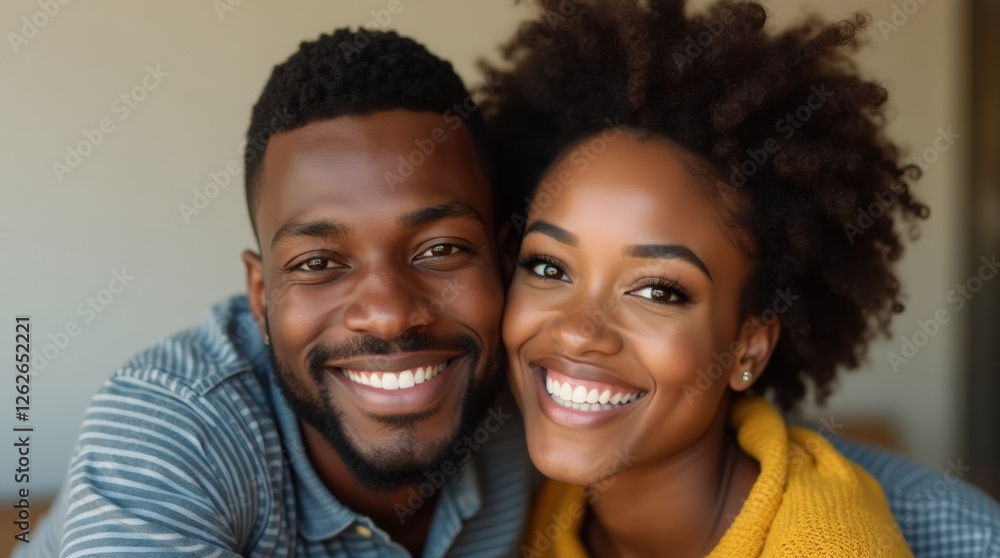 Portrait of a beautiful and happy African American young couple Portrait of a beautiful and happy African American young couple