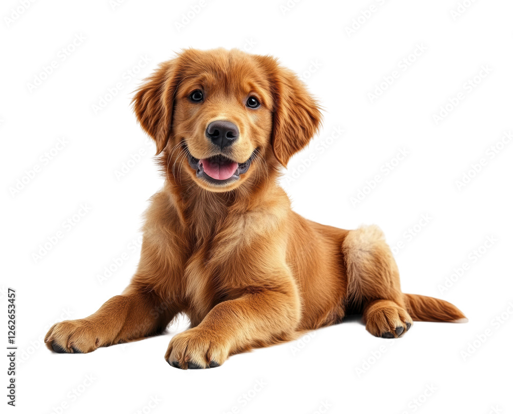 Joyful golden retriever puppy vibes isolated on transparent background Joyful golden retriever puppy vibes isolated on transparent background