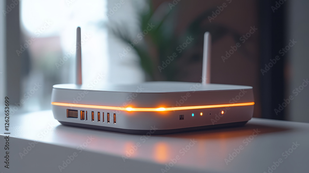 Modern Wireless Router Home Network Device Internet Connection