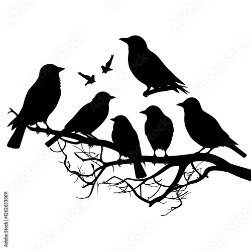 Wallpaper Mural birds silhouette Torontodigital.ca