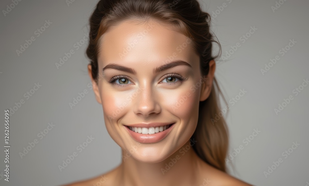 Smiling woman with glowing skin portrait Smiling woman with glowing skin portrait