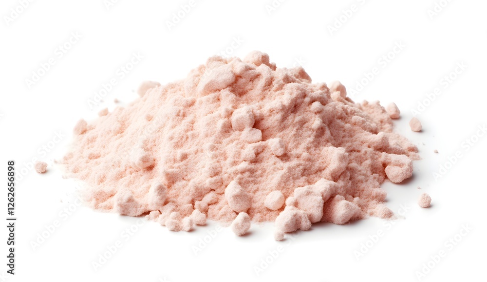 Textured Pink Protein Powder Pile on White Textured Pink Protein Powder Pile on White