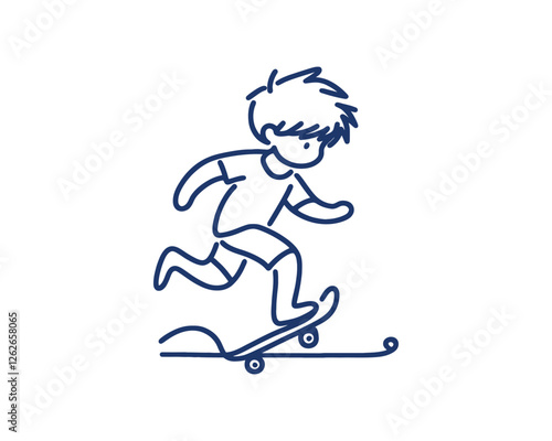 boy on roller skates logo