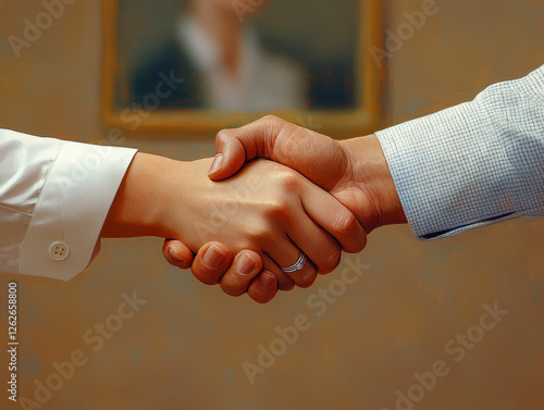 Obraz na płótnie Handshake Deal Agreement Partnership Business Concept w salonie