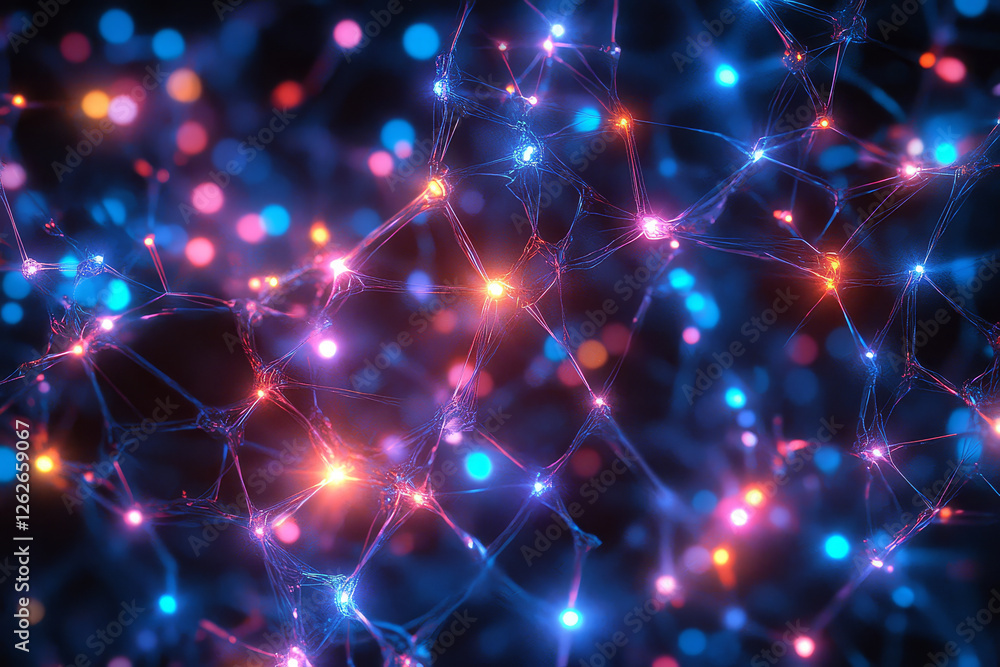 Fototapeta premium Glowing Neural Network Abstract Science Background