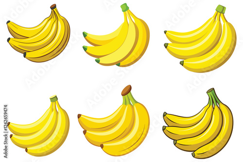 banana fruits vector on white background