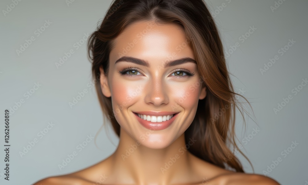 Smiling young woman with glowing skin Smiling young woman with glowing skin