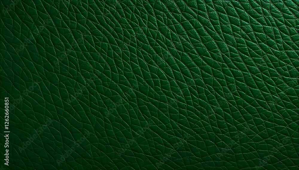 Obraz premium Textured synthetic leather background in a deep forest green, highlighting the natural wave like patterns and variations in surface texture