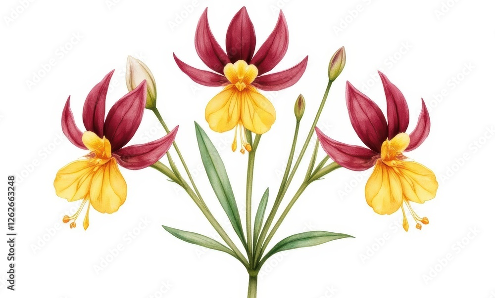 Vibrant orchids in red and yellow Vibrant orchids in red and yellow