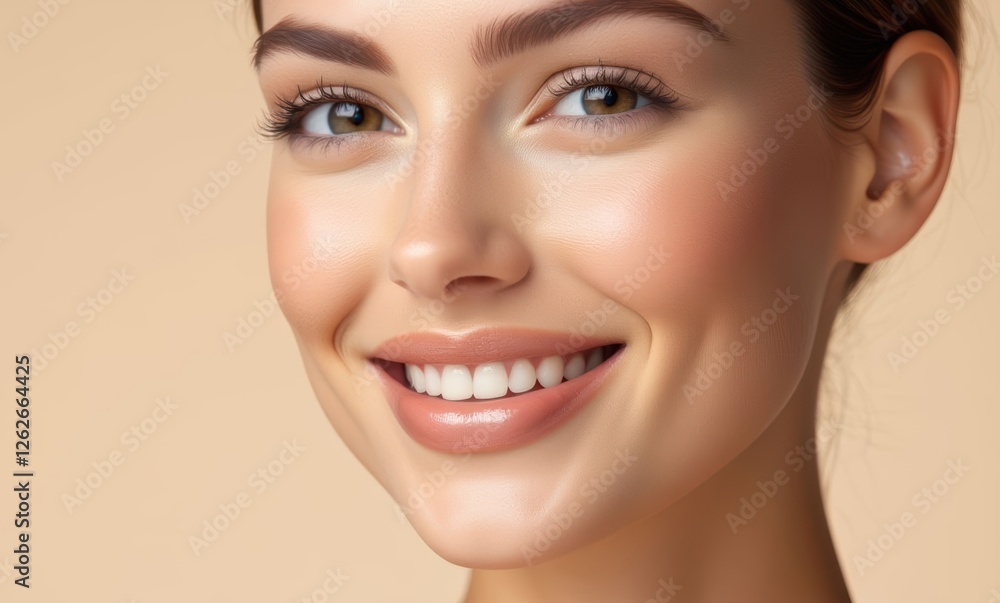 Smiling young woman with glowing skin Smiling young woman with glowing skin