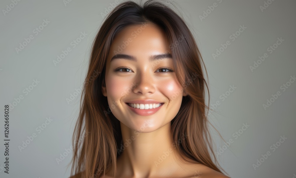 Smiling young woman with long hair Smiling young woman with long hair